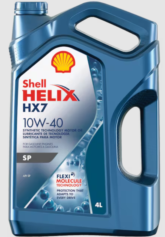Envase de aceite SHELL SHELL HX7 10W40 TECNOLOGIA SINTETICO - GL 4LT. grado 10W40 - Lubricentro Piloto