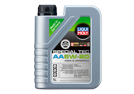 Envase de aceite LIQUI MOLY LIQUI MOLY SPECIAL TEC AA 5W20 TECNOLOGIA SINTETICA  - QT 1LT grado 5W20 - Lubricentro Piloto